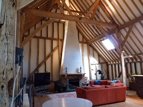 Barn Conversion Lighting A Look Inside Carefully Placed Orluna Air Spotlights Are Used To Throw Light Up Into The Vaulted Ceiling And Hipped Entrance Areas Picking Out Beams